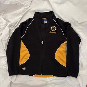 Reebok Black and Gold Bruins Women's fleece Jacket